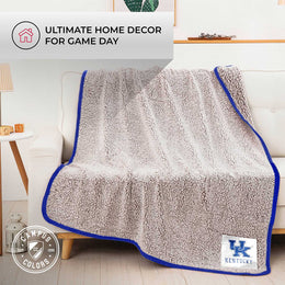 Kentucky Wildcats NCAA Silk Sherpa College Throw Blanket - Blue