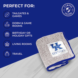 Kentucky Wildcats NCAA Silk Sherpa College Throw Blanket - Blue