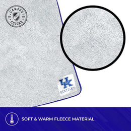 Kentucky Wildcats NCAA Silk Sherpa College Throw Blanket - Blue