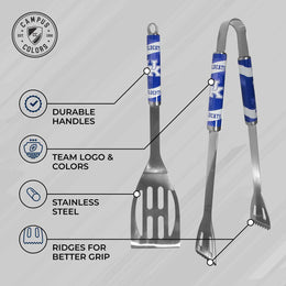 Kentucky Wildcats Collegiate University Two Piece Grilling Tools Set with 2 Magnet Chip Clips - Chrome