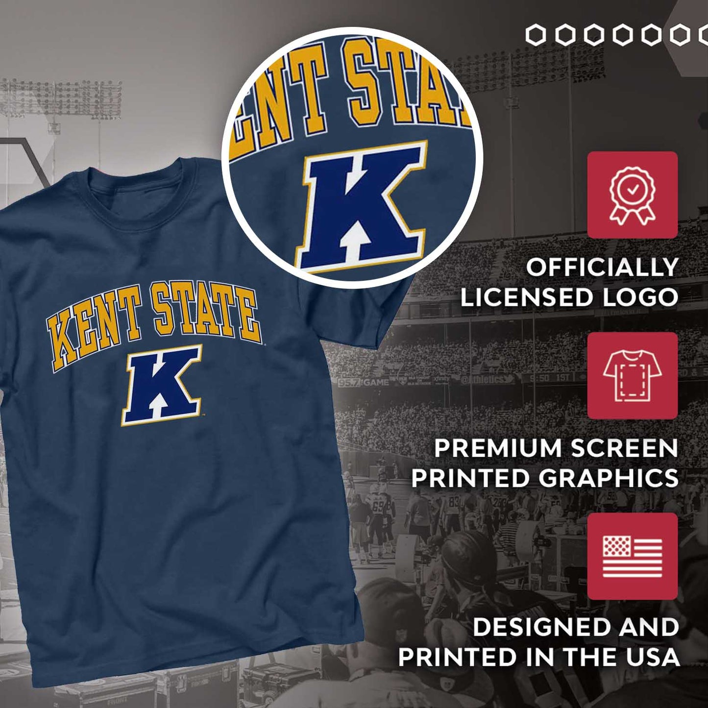 Kent State Golden Flashes NCAA Adult Gameday Cotton T-Shirt - Navy
