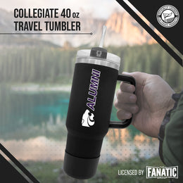 Kansas State Wildcats Collegiate 40oz Stainless Steel Travel Tumbler with Handle for Alumni - Black