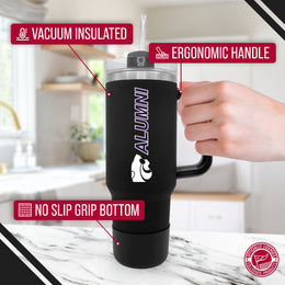 Kansas State Wildcats Collegiate 40oz Stainless Steel Travel Tumbler with Handle for Alumni - Black