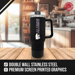 Kansas State Wildcats Collegiate 40oz Stainless Steel Travel Tumbler with Handle for Alumni - Black