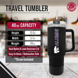 Kansas State Wildcats Collegiate 40oz Stainless Steel Travel Tumbler with Handle for Alumni - Black