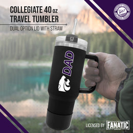 Kansas State Wildcats Collegiate 40oz Stainless Steel Travel Tumbler with Handle for Dad - Black