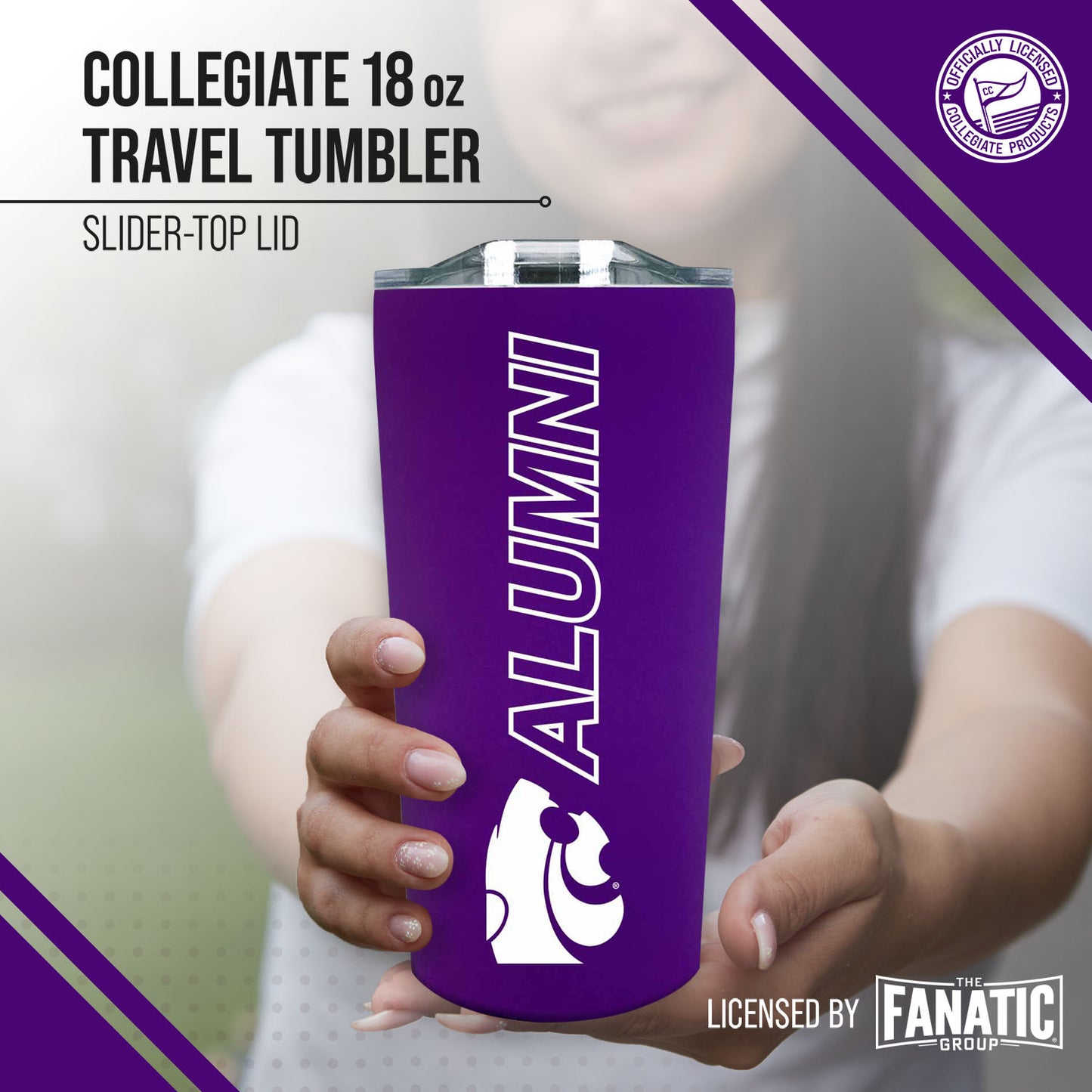 Kansas State Wildcats NCAA Stainless Steel Travel Tumbler for Alumni - Purple