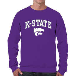 Kansas State Wildcats Adult Arch & Logo Soft Style Gameday Crewneck Sweatshirt - Purple