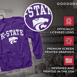 Kansas State Wildcats Adult Arch & Logo Soft Style Gameday Crewneck Sweatshirt - Purple