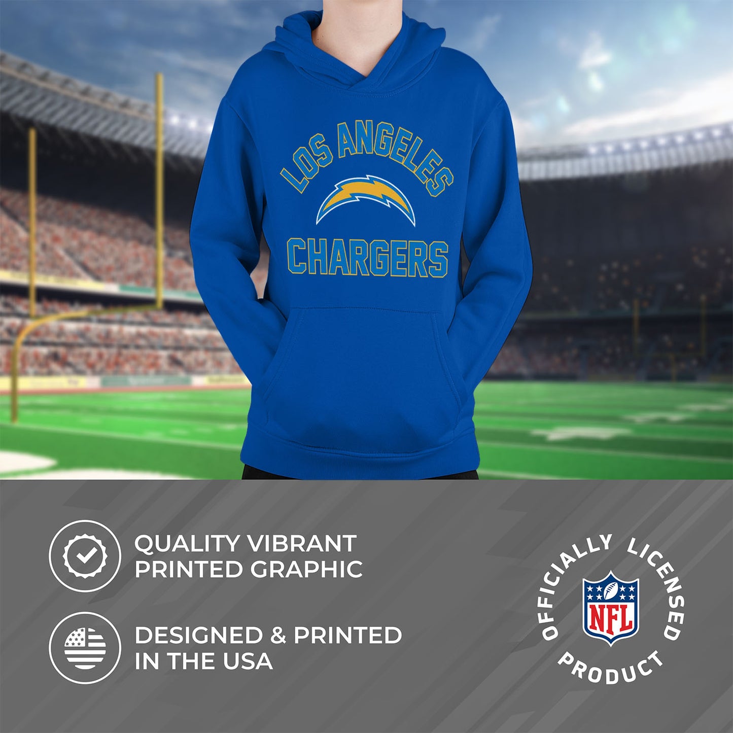 Los Angeles Chargers NFL Youth Gameday Hooded Sweatshirt - Royal