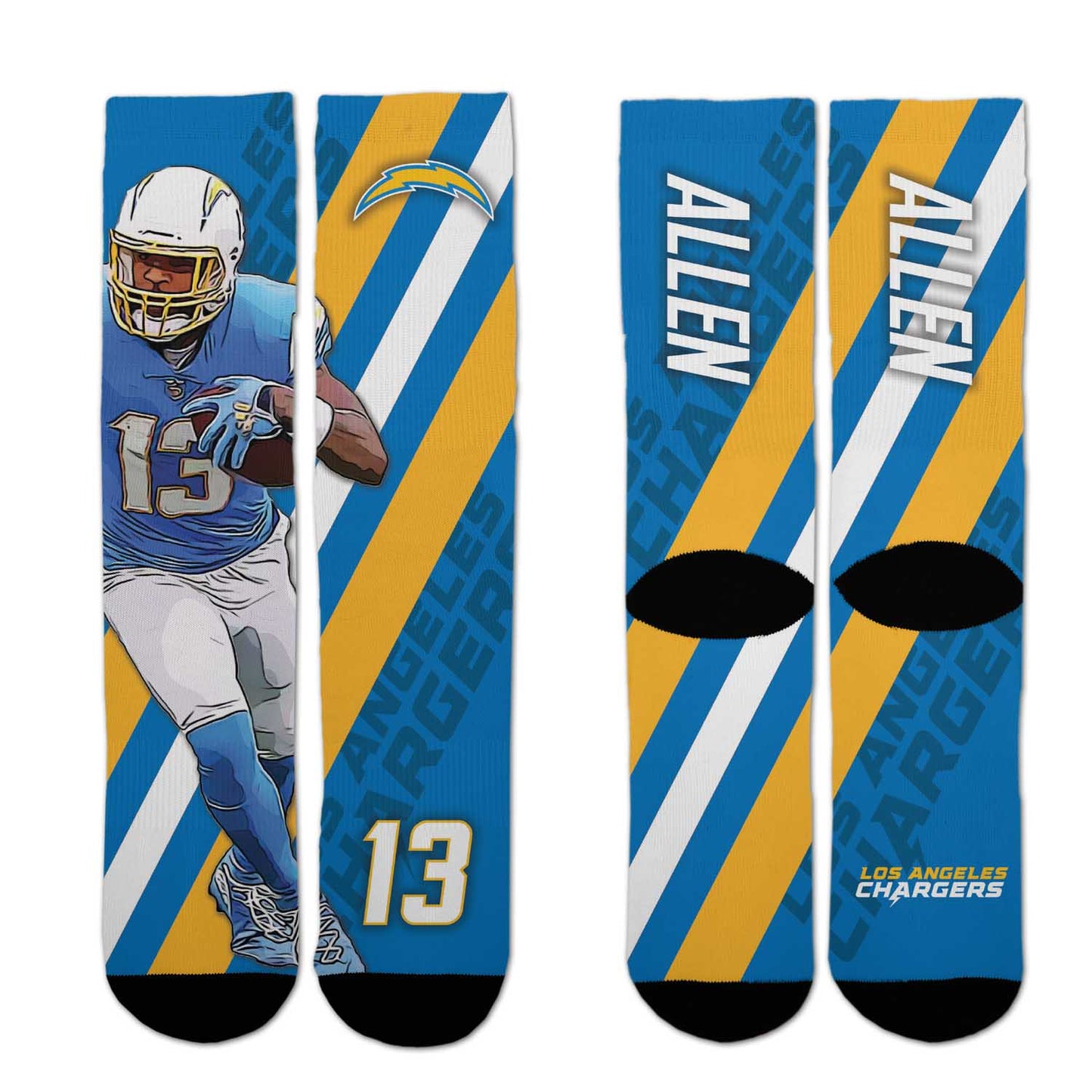 Los Angeles Chargers NFL Adult Player Stripe Sock - Blue #13