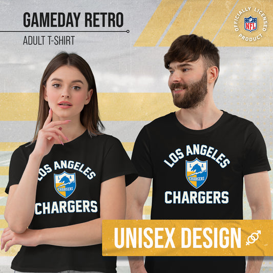 Los Angeles Chargers NFL Adult Retro Gameday Unisex T-Shirt - Black