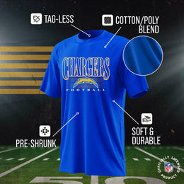 Los Angeles Chargers NFL Adult Overtime Blueprint Tag-Less T-Shirt - Royal