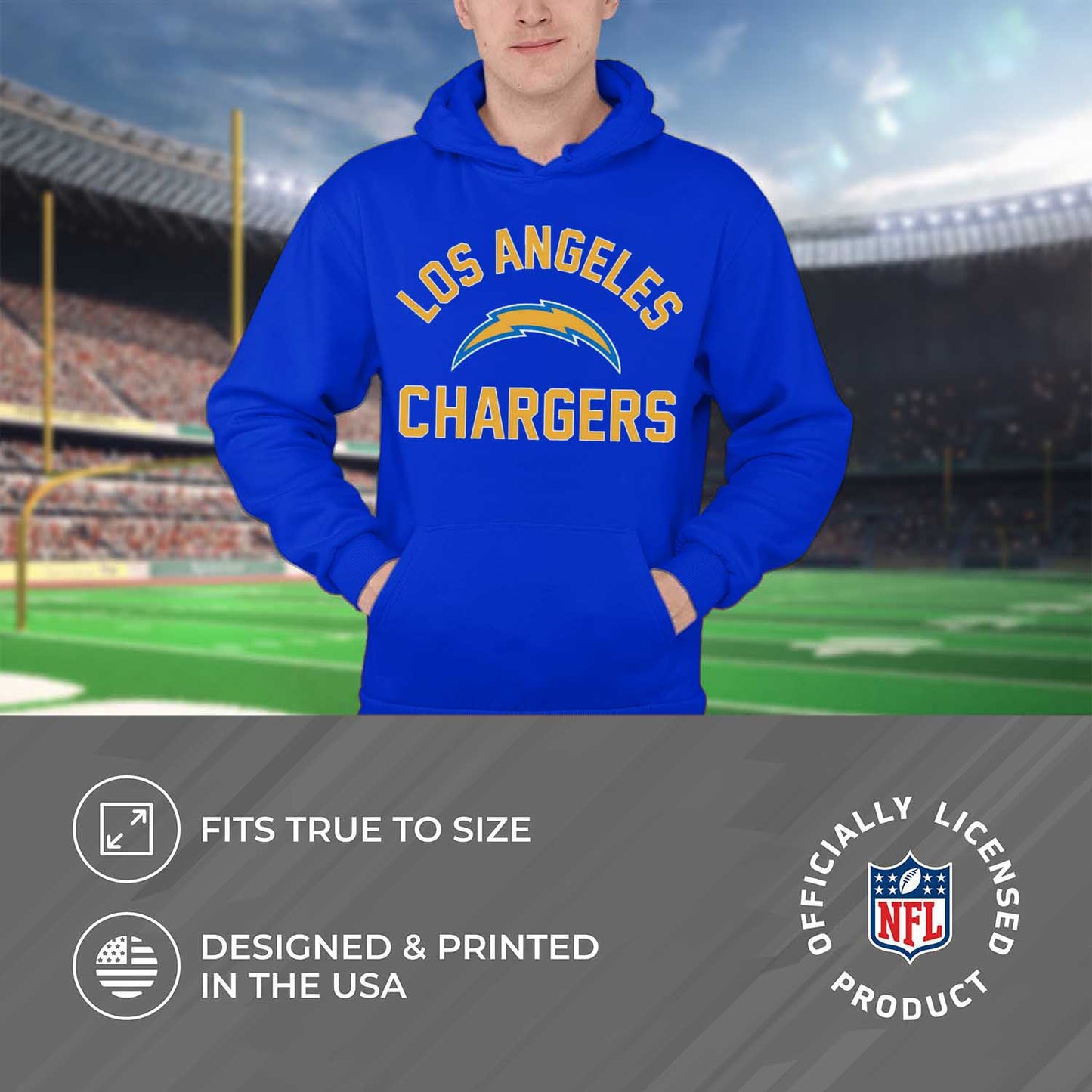 Los Angeles Chargers NFL Adult Gameday Hooded Sweatshirt - Royal