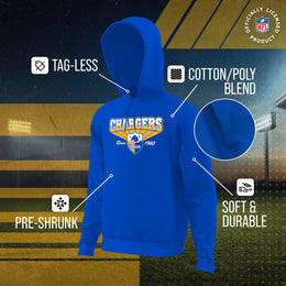 Los Angeles Chargers NFL Adult Unisex Vintage Block Ultra Soft Fleece Hooded Sweatshirt - Royal