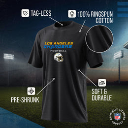 Los Angeles Chargers NFL Adult Football Helmet Tagless T-Shirt - Charcoal