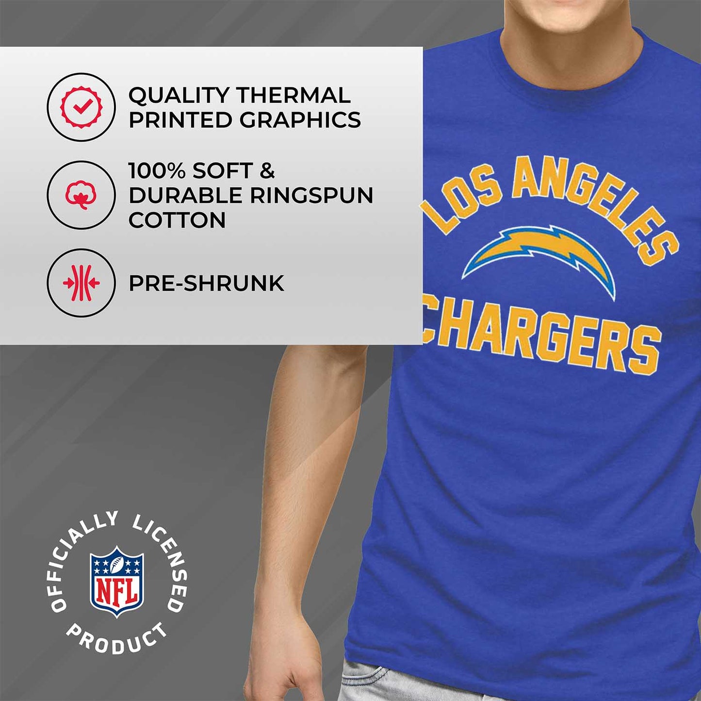 Los Angeles Chargers NFL Adult Gameday T-Shirt - Royal