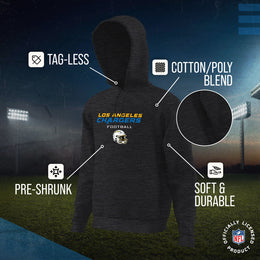 Los Angeles Chargers Adult NFL Football Helmet Heather Hooded Sweatshirt  - Charcoal