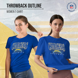 Los Angeles Chargers NFL Womens Overtime Blueprint Tag-Less T-Shirt - Royal