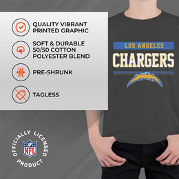 Los Angeles Chargers NFL Youth Short Sleeve Charcoal T Shirt - Charcoal