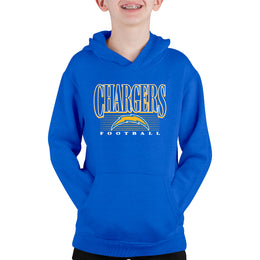 Los Angeles Chargers NFL Youth Overtime Blueprint Football Fleece Hooded Sweatshirt - Royal