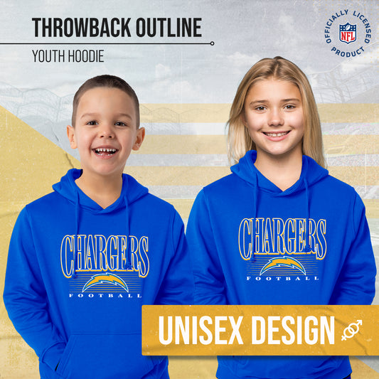 Los Angeles Chargers NFL Youth Overtime Blueprint Football Fleece Hooded Sweatshirt - Royal