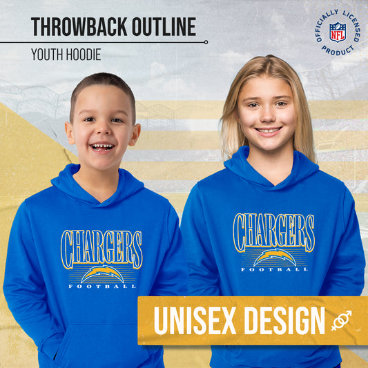 Los Angeles Chargers NFL Youth Overtime Blueprint Football Fleece Hooded Sweatshirt - Royal