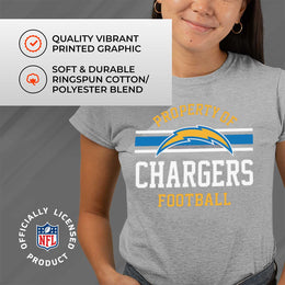 Los Angeles Chargers NFL Women's Property Of Lightweight Plus Size T-Shirt - Sport Gray