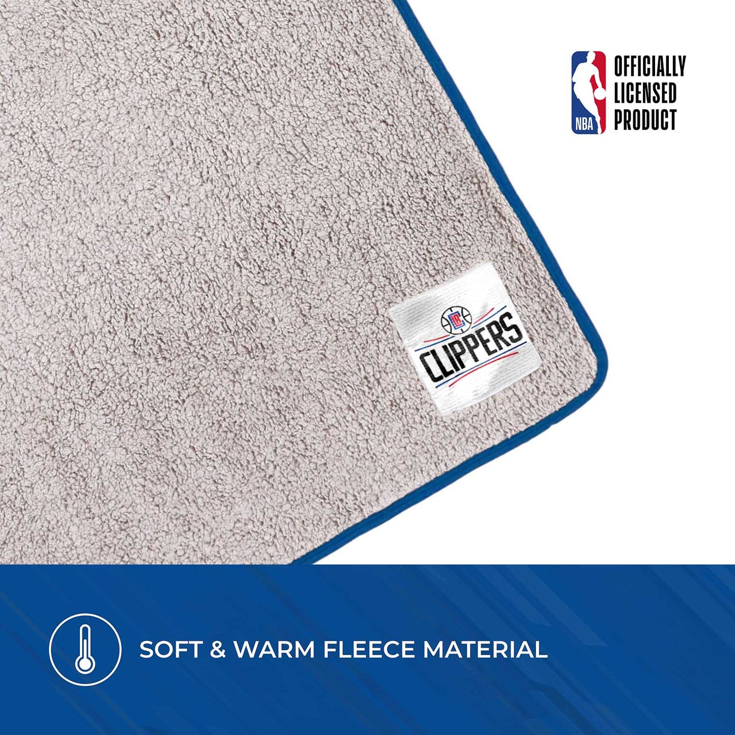 Los Angeles Clippers NBA Silk Touch Sherpa Throw Blanket - Blue