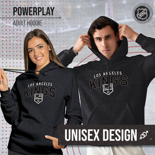Los Angeles Kings NHL Adult Unisex Powerplay Hooded Sweatshirt - Black Heather