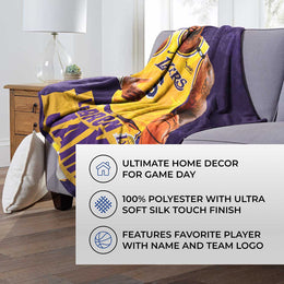 Los Angeles Lakers Northwest NBA Hi-Def Lebron James Silk Blanket - Yellow