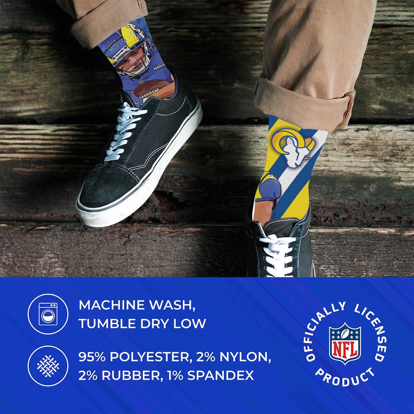 Los Angeles Rams NFL Youth Player Stripe Sock - Blue #10