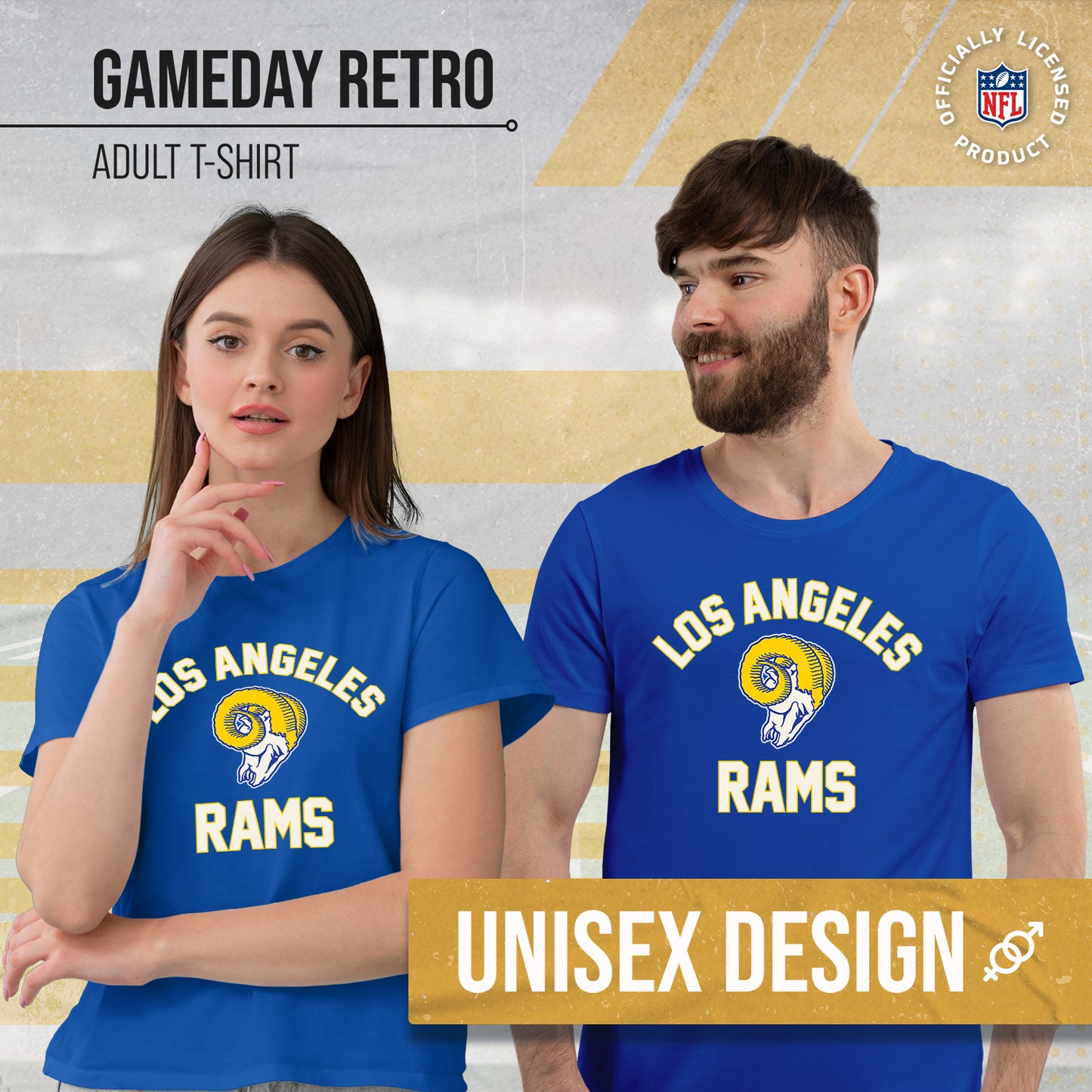 Los Angeles Rams NFL Adult Retro Gameday Unisex T-Shirt - Royal