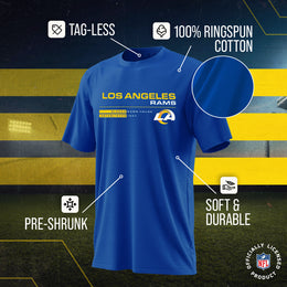 Los Angeles Rams Adult NFL Speed Stat Sheet T-Shirt - Royal