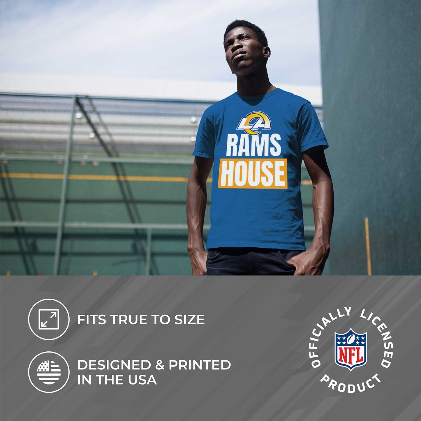 Los Angeles Rams NFL Adult Team Slogan Unisex T-Shirt - Royal