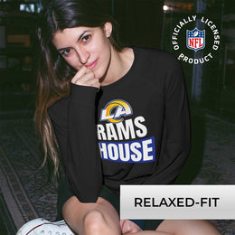 Los Angeles Rams NFL Womens Plus Size Team Slogan Crew Neck - Black