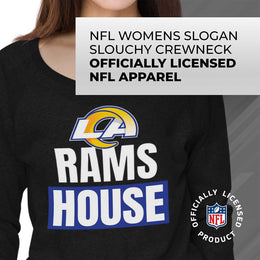 Los Angeles Rams NFL Womens Plus Size Team Slogan Crew Neck - Black