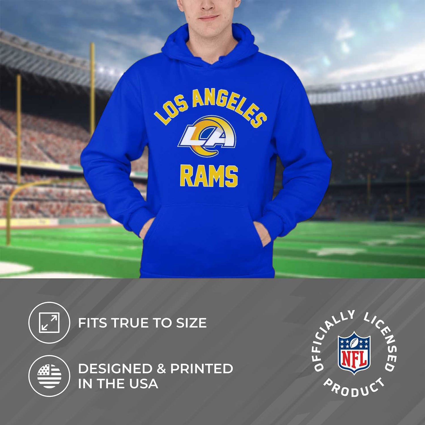 Los Angeles Rams NFL Adult Gameday Hooded Sweatshirt - Royal
