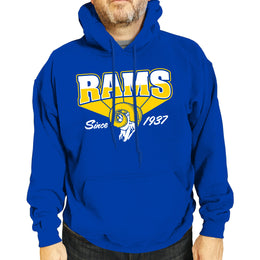 Los Angeles Rams NFL Adult Unisex Vintage Block Ultra Soft Fleece Hooded Sweatshirt - Royal