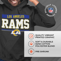 Los Angeles Rams NFL Adult Gameday Charcoal Hooded Sweatshirt - Charcoal