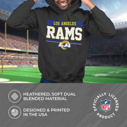 Los Angeles Rams NFL Adult Gameday Charcoal Hooded Sweatshirt - Charcoal