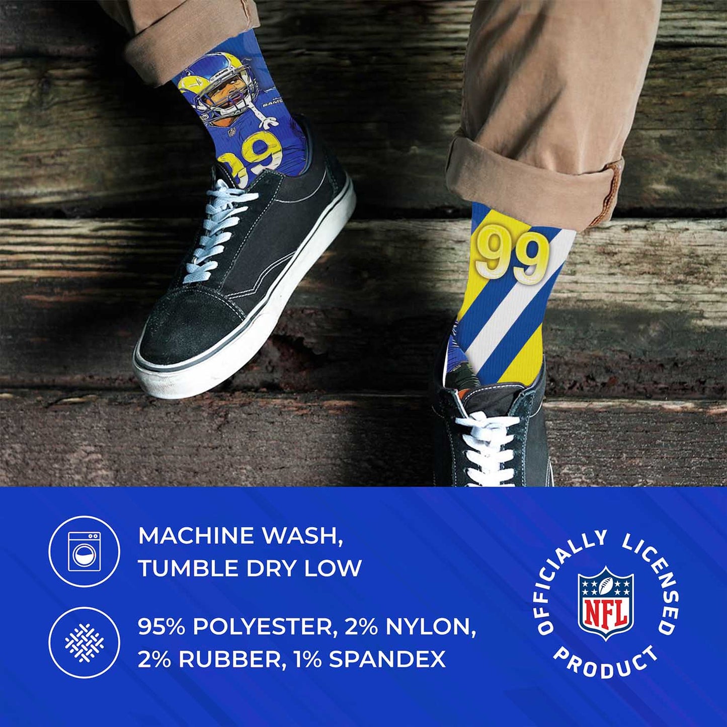 Los Angeles Rams NFL Youth Player Stripe Sock - Blue