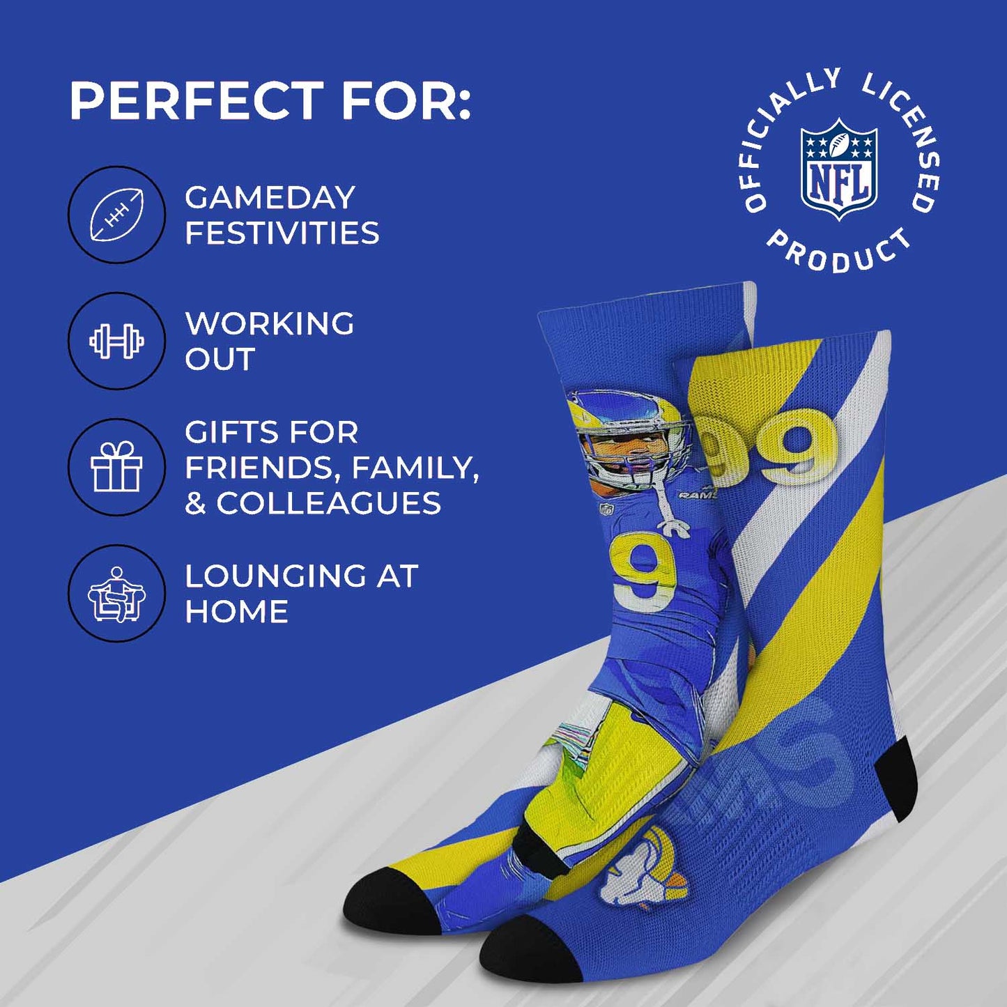 Los Angeles Rams NFL Youth Player Stripe Sock - Blue