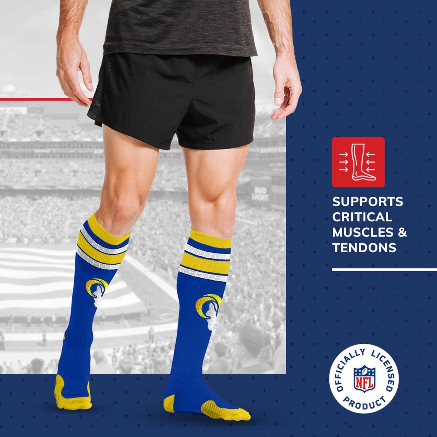 Los Angeles Rams NFL Adult Knee High-Performance Socks - Royal