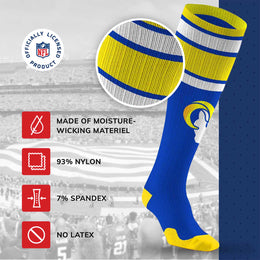 Los Angeles Rams NFL Adult Knee High-Performance Socks - Royal