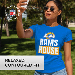 Los Angeles Rams NFL Womens Team Slogan Short Sleeve Tshirt - Royal