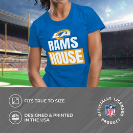 Los Angeles Rams NFL Womens Team Slogan Short Sleeve Tshirt - Royal