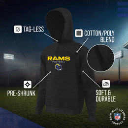 Los Angeles Rams Adult NFL Football Helmet Heather Hooded Sweatshirt  - Charcoal