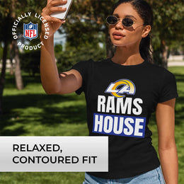Los Angeles Rams NFL Womens Team Slogan Short Sleeve Tshirt - Black