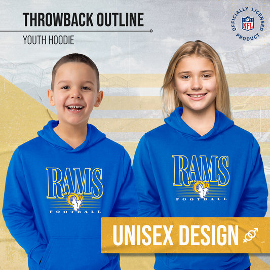 Los Angeles Rams NFL Youth Overtime Blueprint Football Fleece Hooded Sweatshirt - Royal
